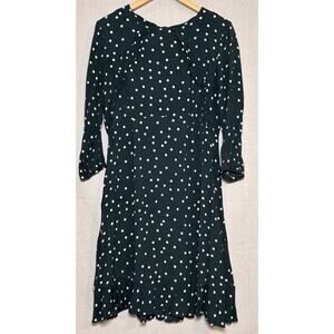 Seraphine Maternity Polka Dot Long Sleeve Knee Length Nursing Dress Womens 10